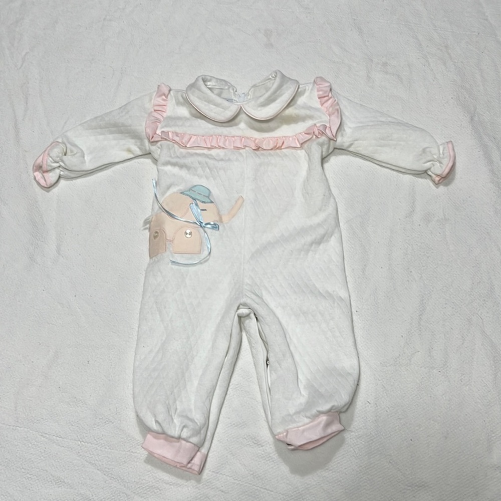 Jayne Copeland Quilted Onesie with Elephant